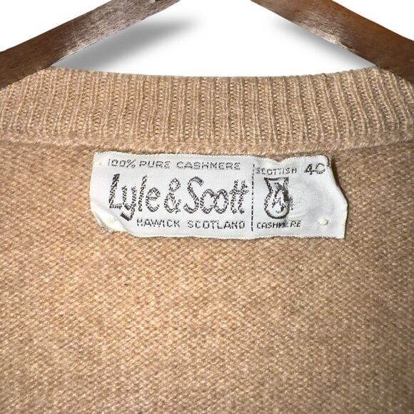 Lyle & Scott 100% Cashmere Made in England V-Neck Sweater Men’s Sz M - Picture 2 of 4